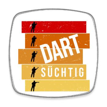 Dart süchtig - Viereckiger Kühlschrankmagnet - Weiß - Vorne