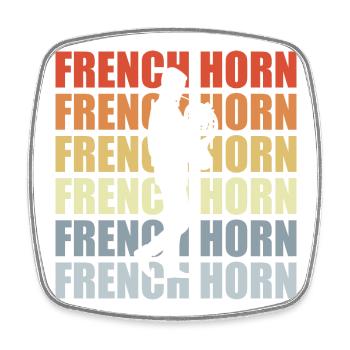 Retro Horn - Square fridge magnet - white - Front