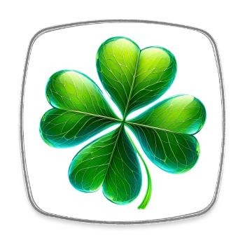 Four-leaf clover - Square fridge magnet - white - Front
