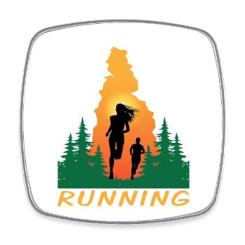 Running - Viereckiger Kühlschrankmagnet - Weiß - Vorne