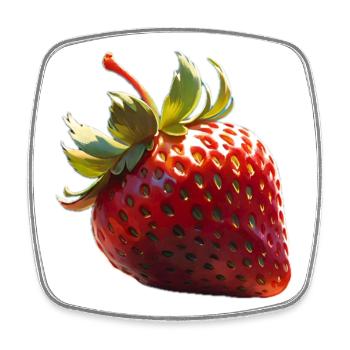 ich Liebe Erdbeeren - Viereckiger Kühlschrankmagnet - Weiß - Vorne