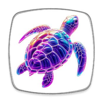 Turtle - Square fridge magnet - white - Front