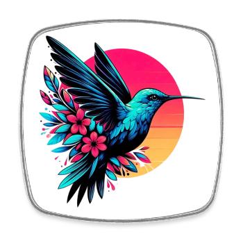 Hummingbird - Square fridge magnet - white - Front