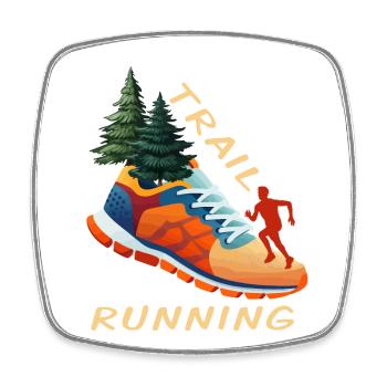 Trail Running - Viereckiger Kühlschrankmagnet - Weiß - Vorne