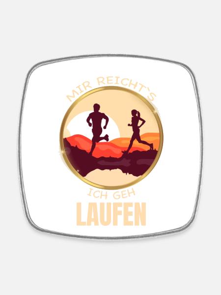 Mir reicht s - ich geh Laufen - Viereckiger Kühlschrankmagnet - Weiß