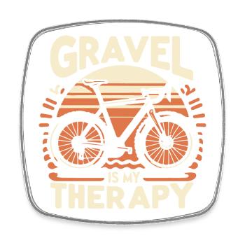 T-shirt de thérapie par vélo de gravier - Magnet carré - blanc - Devant