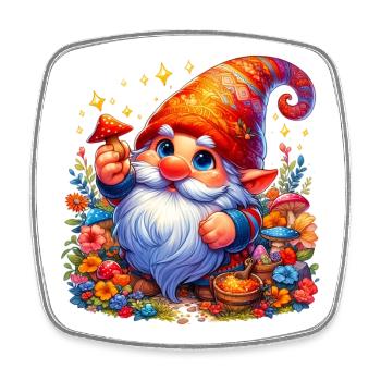 Gnome Goblin Elf - Square fridge magnet - white - Front