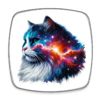 Chat - Magnet carré - blanc - Devant
