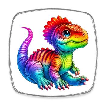 Dinosaur - Square fridge magnet - white - Front