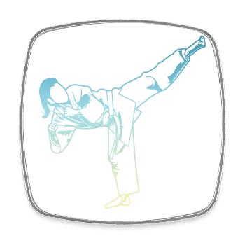 Karate Mädchen - Viereckiger Kühlschrankmagnet - Weiß - Vorne