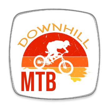 Downhill - Viereckiger Kühlschrankmagnet - Weiß - Vorne
