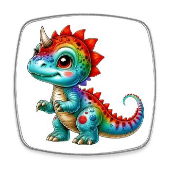 Dinosaur - Square fridge magnet - white - Front