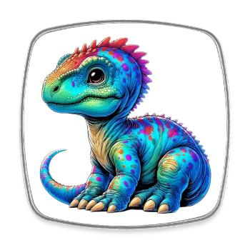 Dinosaur - Square fridge magnet - white - Front