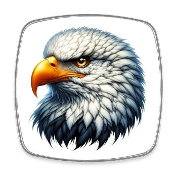 Eagle - Square fridge magnet - white - Front