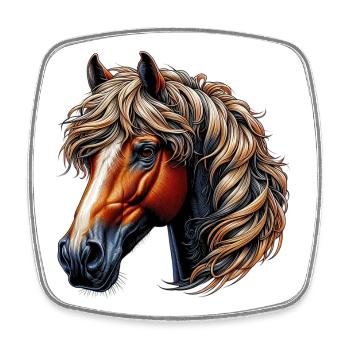 Horse - Square fridge magnet - white - Front