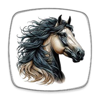 Horse - Square fridge magnet - white - Front