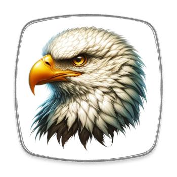 Aigle - Magnet carré - blanc - Devant