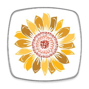 Sunflower, autumn, nature, beautiful colors, icon, icon - Square fridge magnet - white - Front
