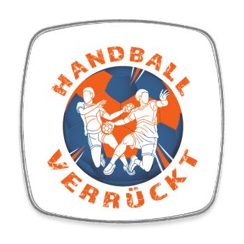 Handball verrückt - Viereckiger Kühlschrankmagnet - Weiß - Vorne