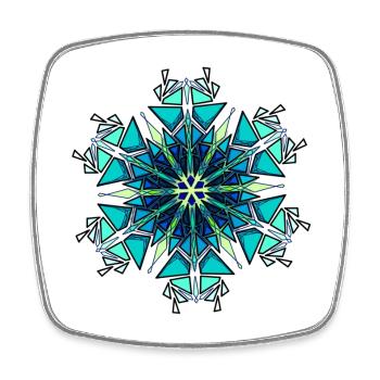 Flocon de neige - Magnet carré - blanc - Devant