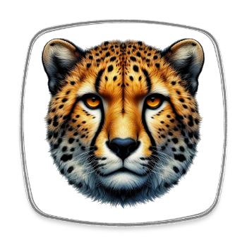 Cheetah - Square fridge magnet - white - Front