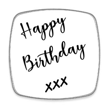 HAPPY BIRTHDAY - Magnet carré - blanc - Devant