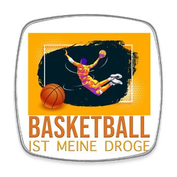Basketball ist meine Droge - Viereckiger Kühlschrankmagnet - Weiß - Vorne