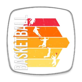 Basketball - Viereckiger Kühlschrankmagnet - Weiß - Vorne