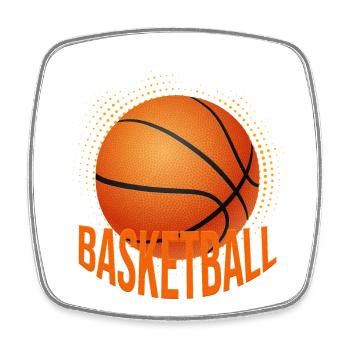 Basketball - Viereckiger Kühlschrankmagnet - Weiß - Vorne