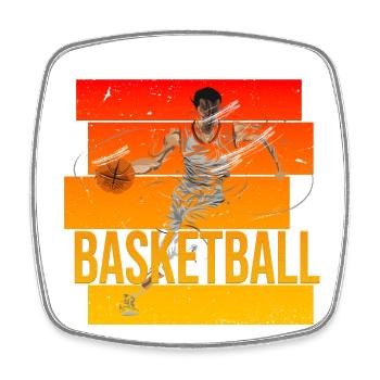Basketball - Viereckiger Kühlschrankmagnet - Weiß - Vorne