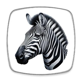 Zebra - Square fridge magnet - white - Front