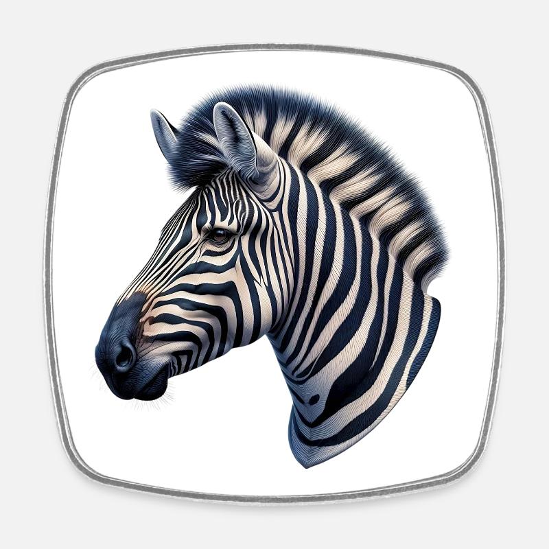 Zebra - Viereckiger Kühlschrankmagnet - Weiß