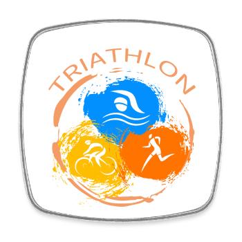 Triathlon - Viereckiger Kühlschrankmagnet - Weiß - Vorne