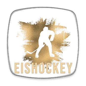Eishockey - Viereckiger Kühlschrankmagnet - Weiß - Vorne
