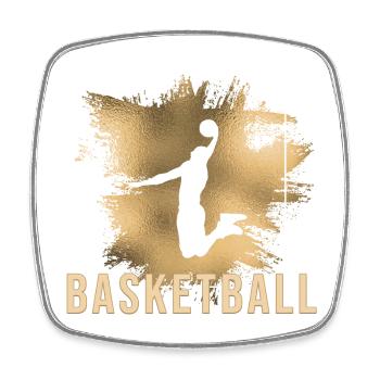 Basketball - Viereckiger Kühlschrankmagnet - Weiß - Vorne