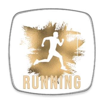 Running - Viereckiger Kühlschrankmagnet - Weiß - Vorne