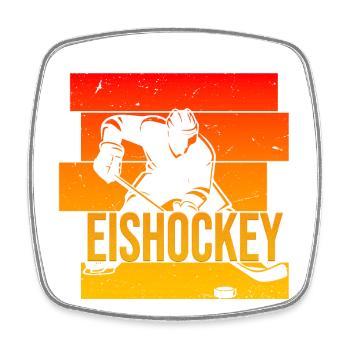 Eishockey - Viereckiger Kühlschrankmagnet - Weiß - Vorne
