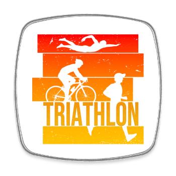 Triathlon - Viereckiger Kühlschrankmagnet - Weiß - Vorne