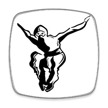 Ninja - black - Square fridge magnet - white - Front