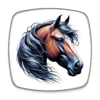 Horse - Square fridge magnet - white - Front