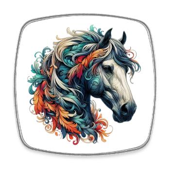Horse - Square fridge magnet - white - Front