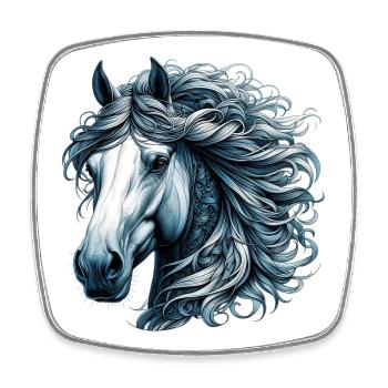 Horse - Square fridge magnet - white - Front