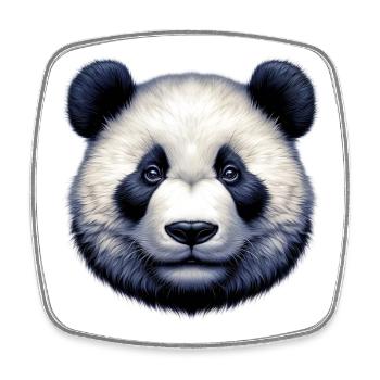 Panda - Viereckiger Kühlschrankmagnet - Weiß - Vorne