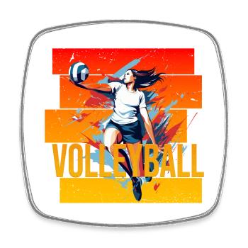 Volleyball - Viereckiger Kühlschrankmagnet - Weiß - Vorne