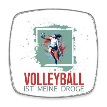 Volleyball ist meine Droge - Viereckiger Kühlschrankmagnet - Weiß - Vorne
