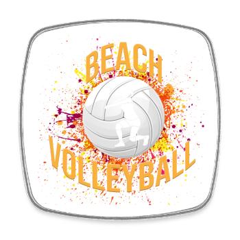 Beachvolleyball - Viereckiger Kühlschrankmagnet - Weiß - Vorne