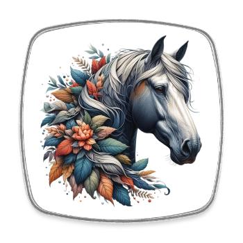 Horse - Square fridge magnet - white - Front