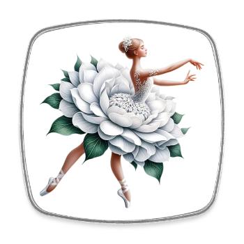 Balletttänzerin mit Tutu - Viereckiger Kühlschrankmagnet - Weiß - Vorne