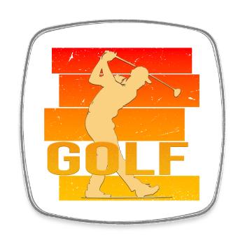 Golfsport - Viereckiger Kühlschrankmagnet - Weiß - Vorne
