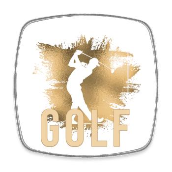 Golfsport - Viereckiger Kühlschrankmagnet - Weiß - Vorne